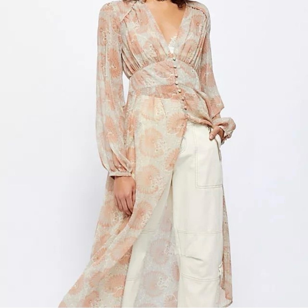 Free People: “Valerie”Sheer Floral Duster NWOT - Picture 2 of 3